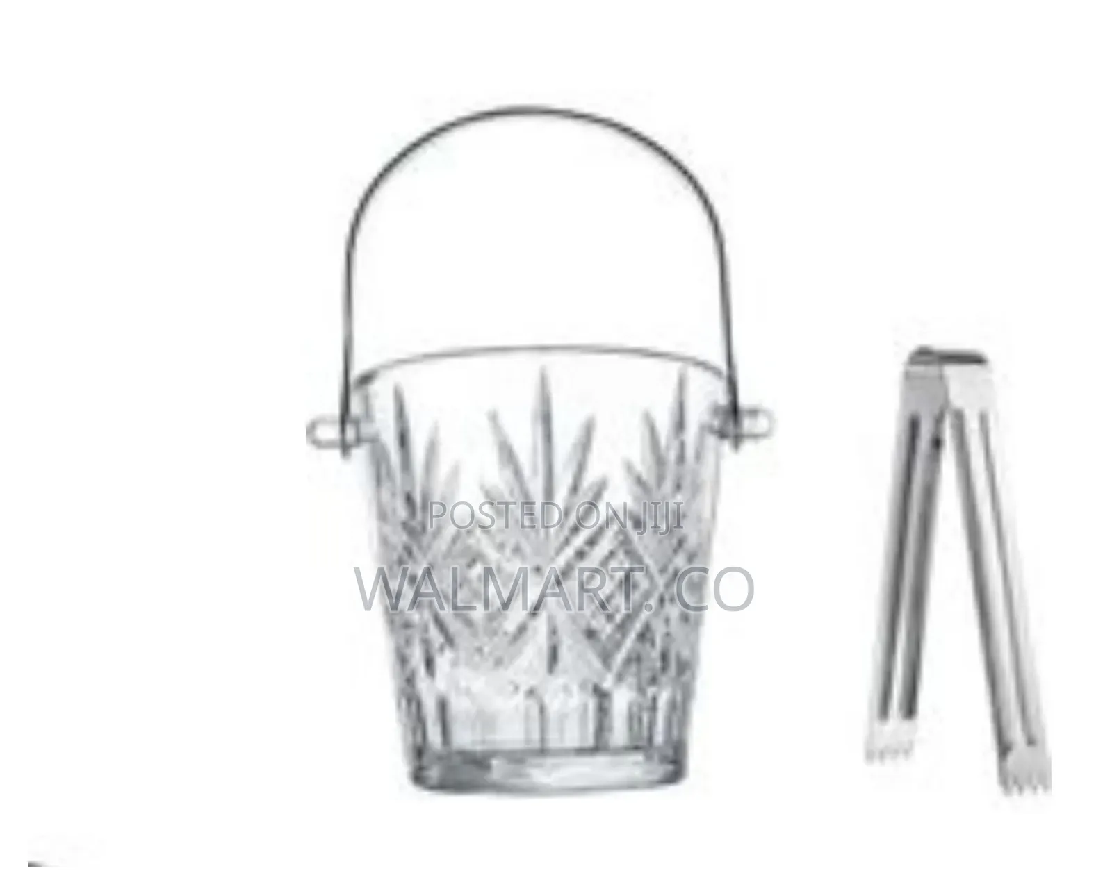 Crystal Ice Bucket With Tongs