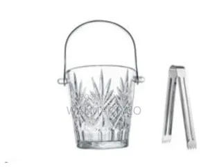 Crystal Ice Bucket With Tongs