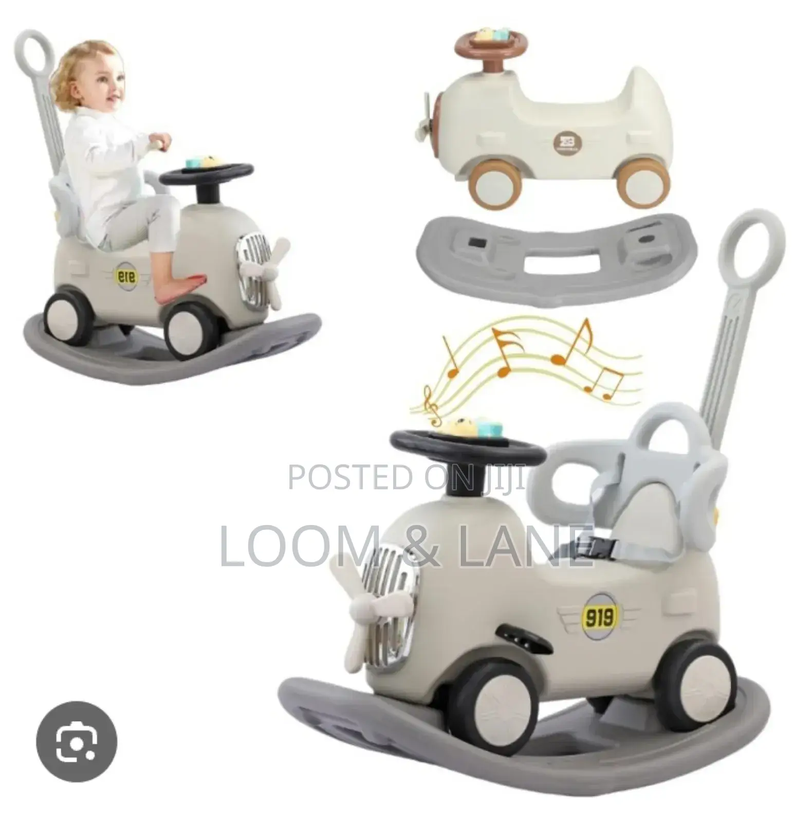2-in-1 Baby Ride-on Toy Car and Rocker