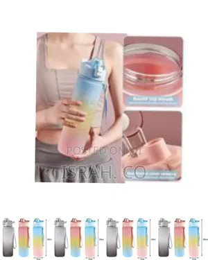 Motivational Gradient Water Bottle With Time Marker