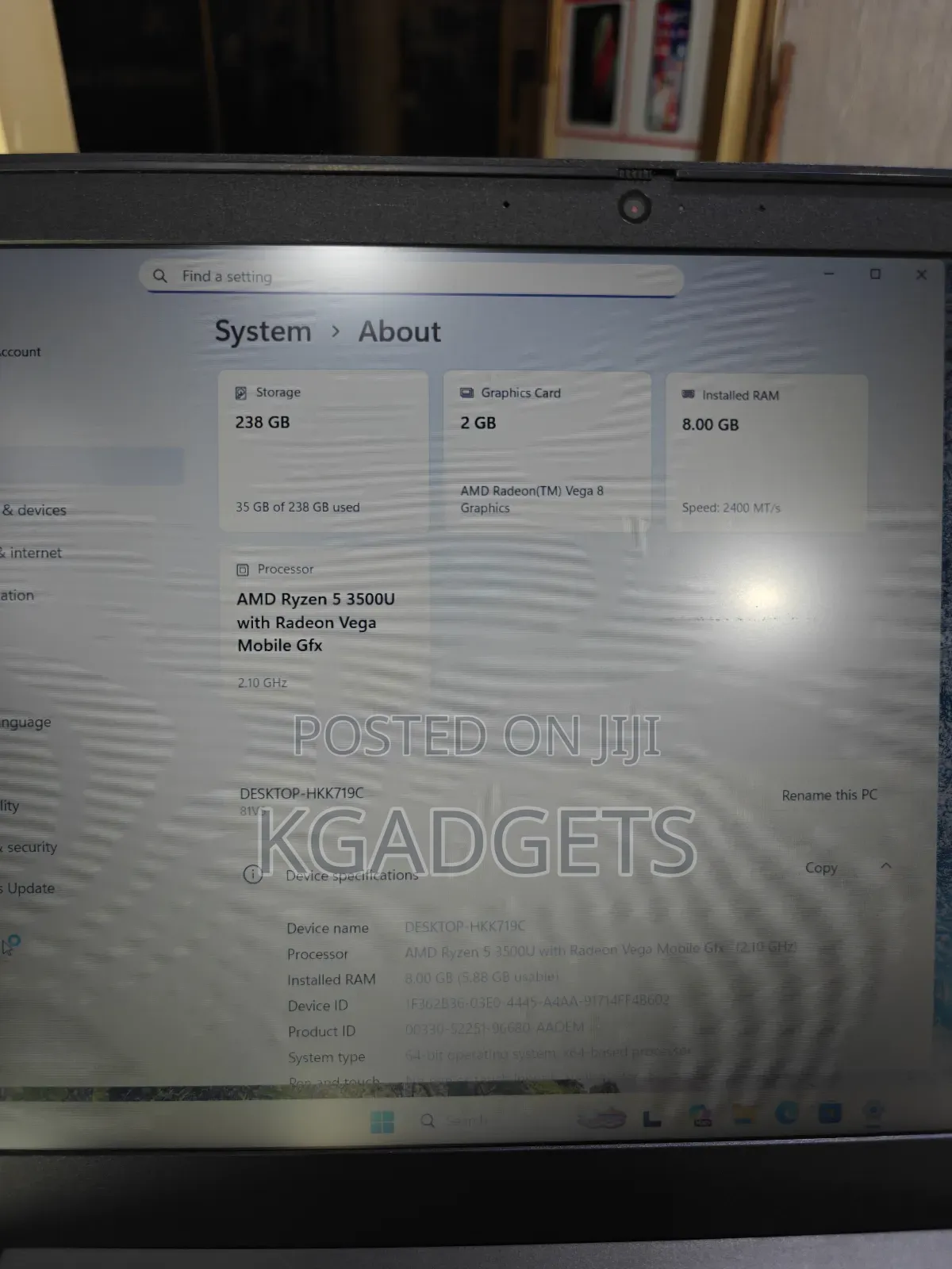 Laptop Lenovo Ideapad 3 8GB AMD Ryzen 5 HDD+SSD 256GB