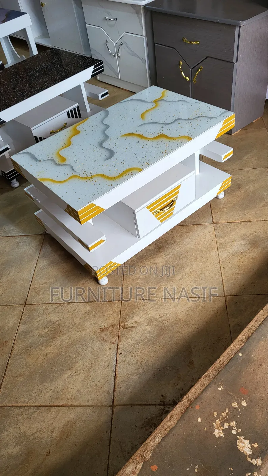 Golden Mixed Center Table Available