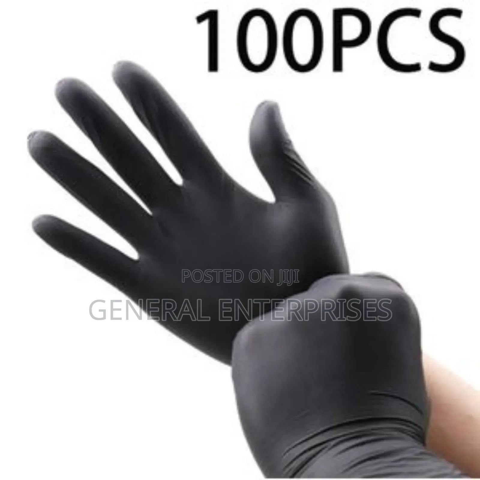 A Box Of 100 Disposable Black Nitrile Gloves