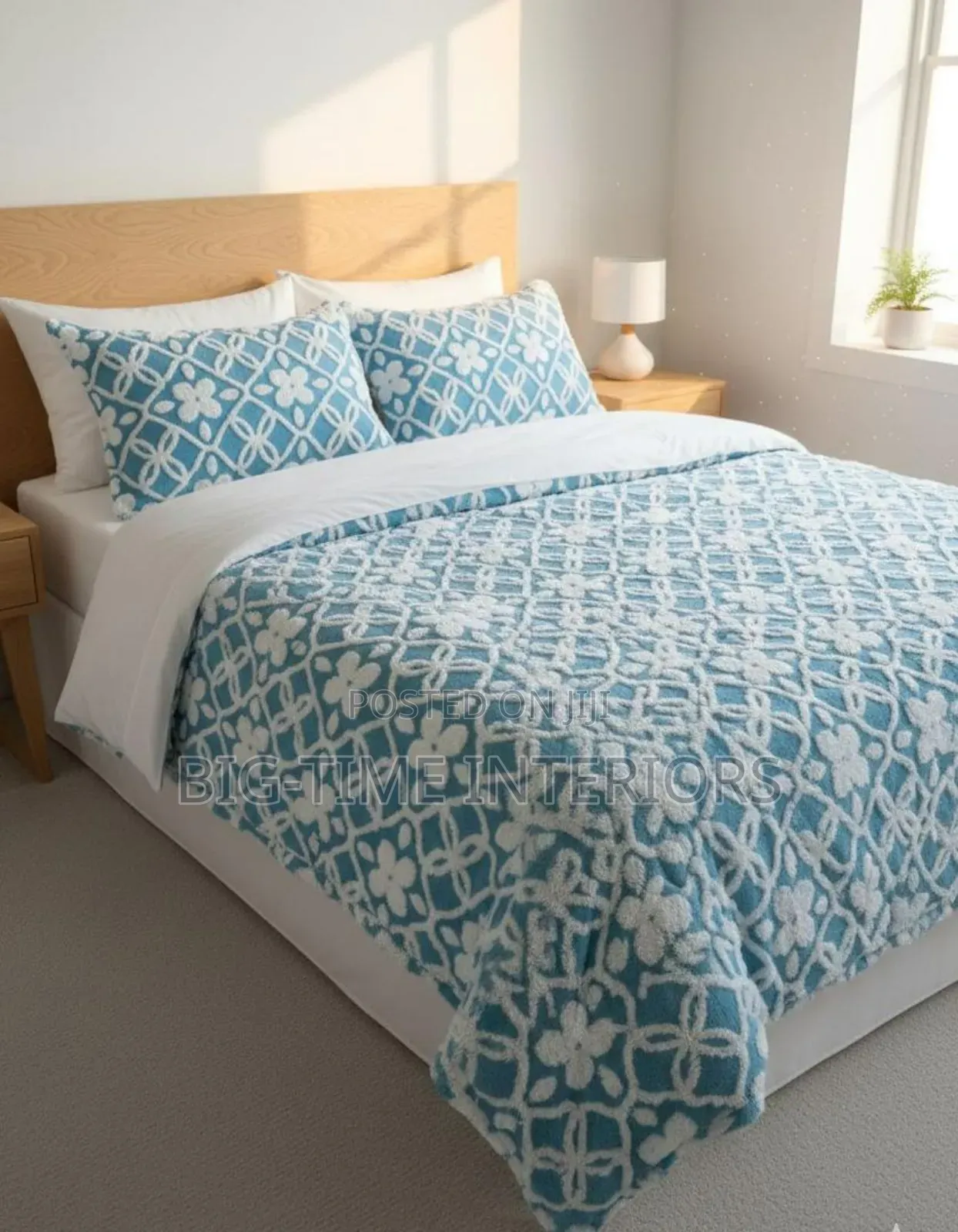 Blue Fleece Duvet With 1bedsheet 2 Pillowcases