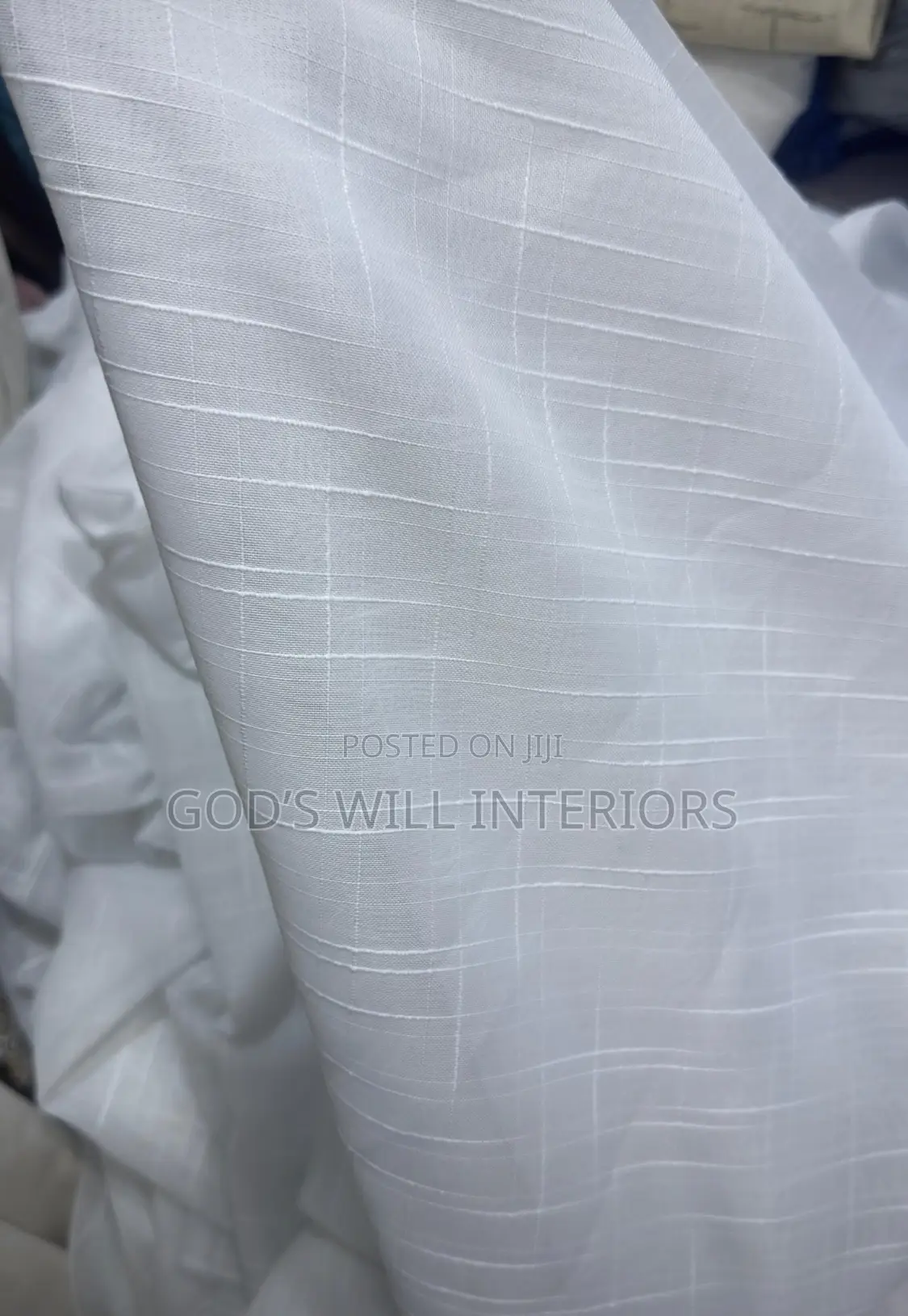 White Lined Sheer Net