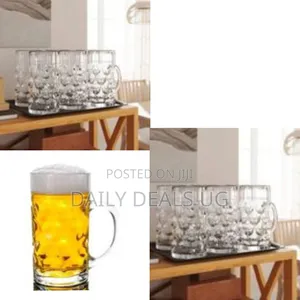 Set of Six Vidaxl Transparent Glass Beer Mugs