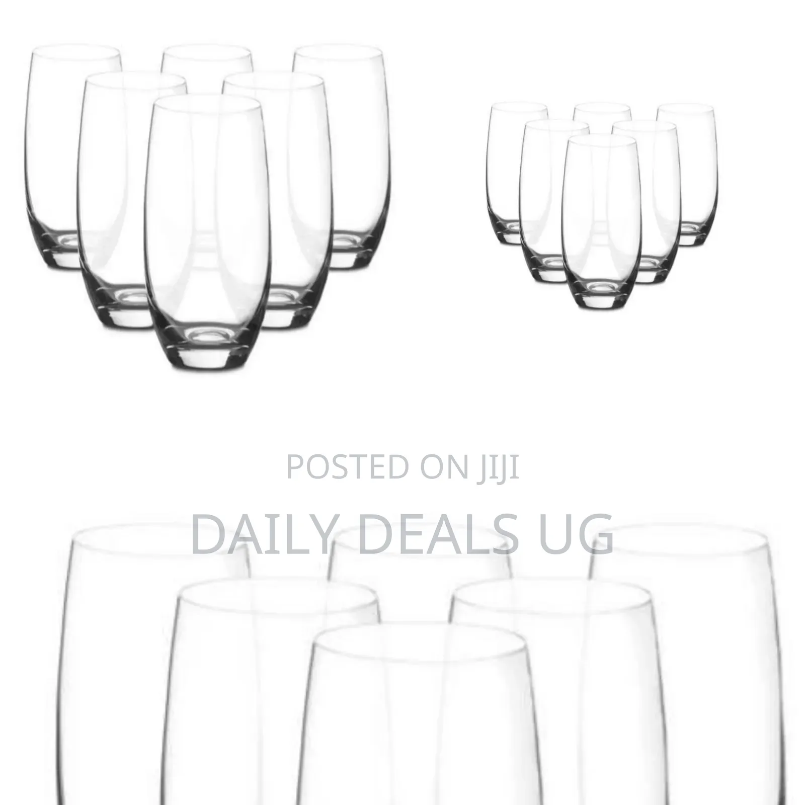 Set of Clear Highball or Long Drink Glasses