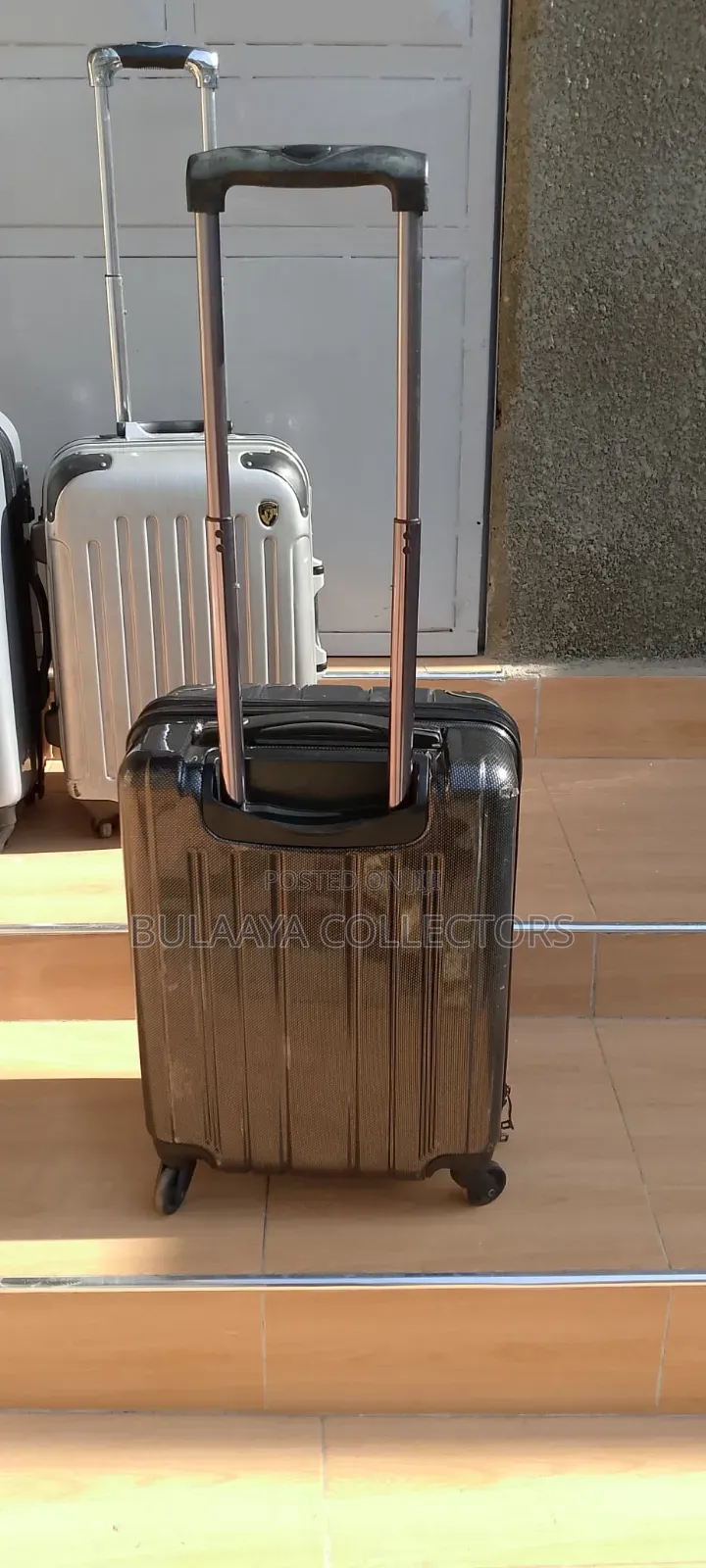 Japan Black, Hard-Shell Carry-on Suitcase With a Carbon Fiber Pattern