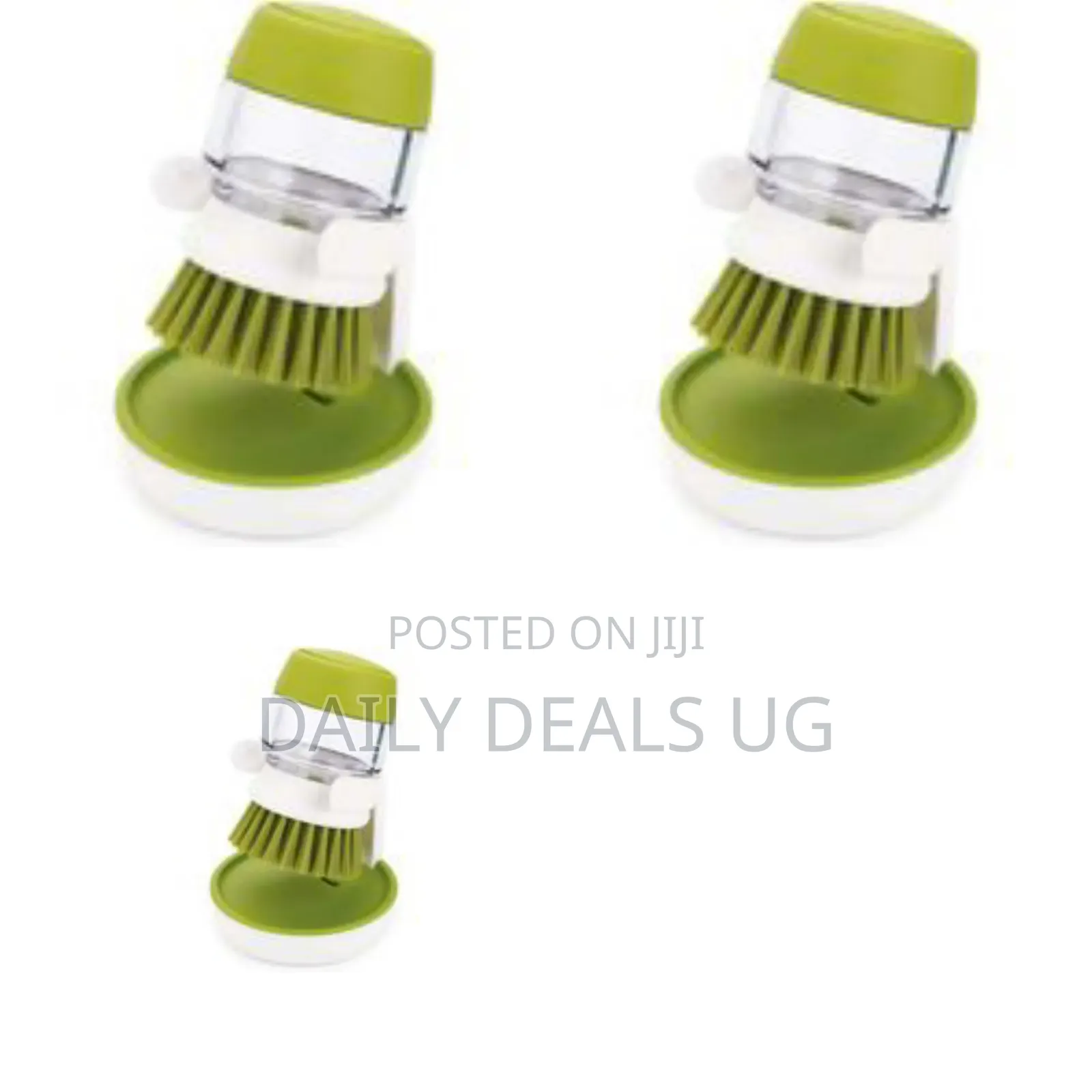 Palm Scrub Soap-Dispensing Dish Brush With a Storage Stand