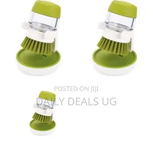 Palm Scrub Soap-Dispensing Dish Brush With a Storage Stand
