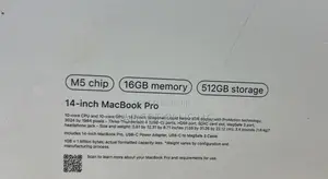 New Laptop Apple MacBook Pro 16GB Apple M5 HDD+SSD 512GB