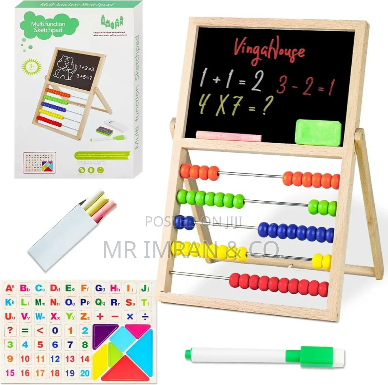 Tomtoys Double-Sided Wooden Abacus Drawing Board.