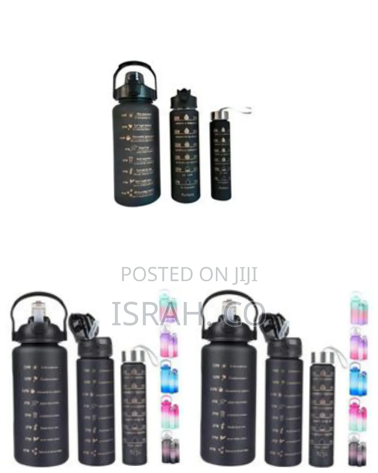 3 Piece Set of Sports Water Bottles