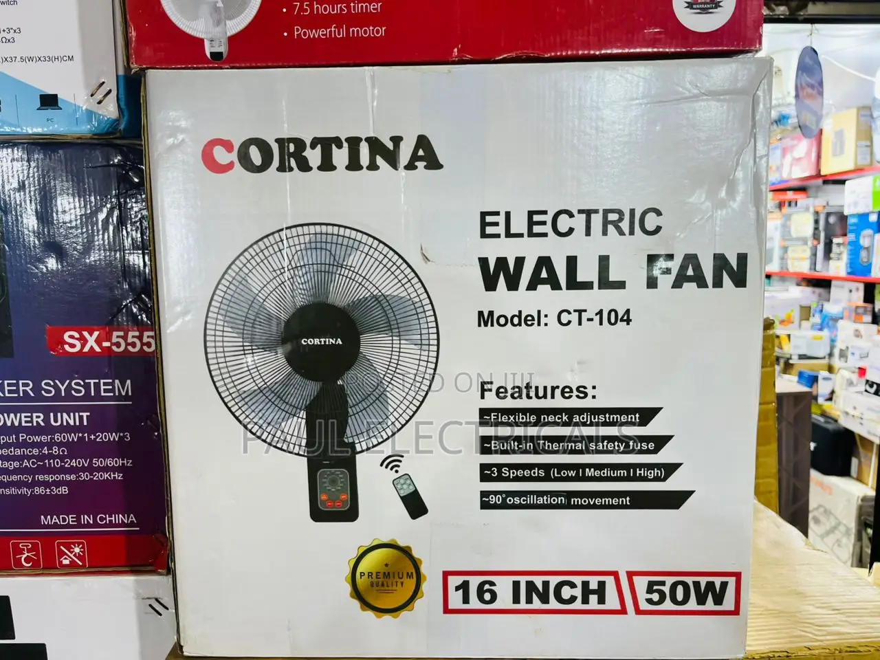 Cortina Electric Wall Fan 16 Inches