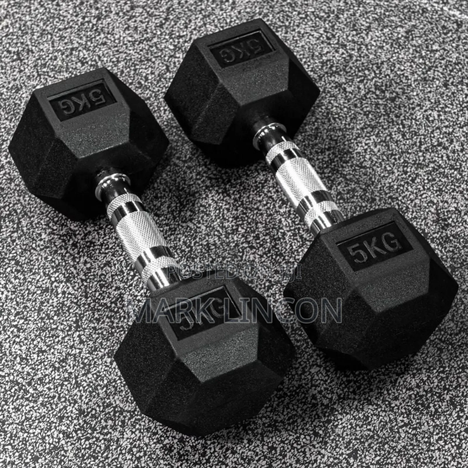 5kg Rubber Hex Dumbbell