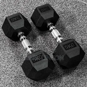 5kg Rubber Hex Dumbbell