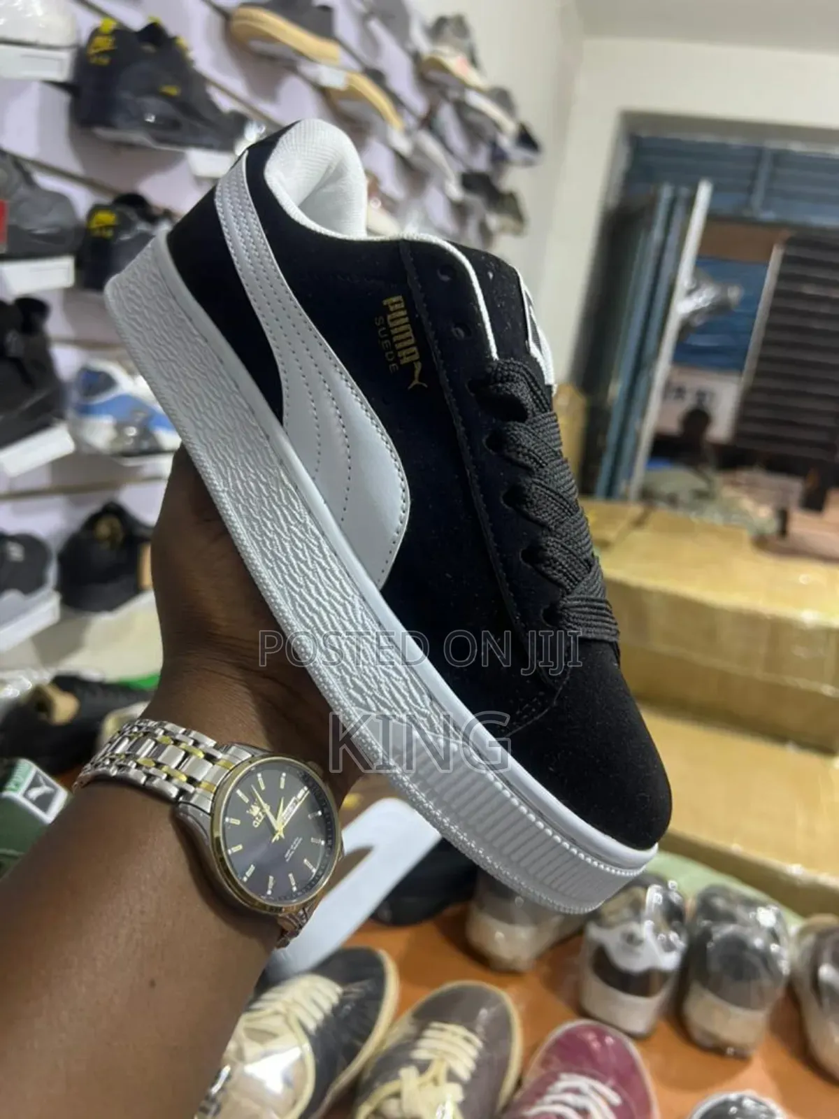 Puma Suede Xl Sneakers.Dark Green and Brown Suede.