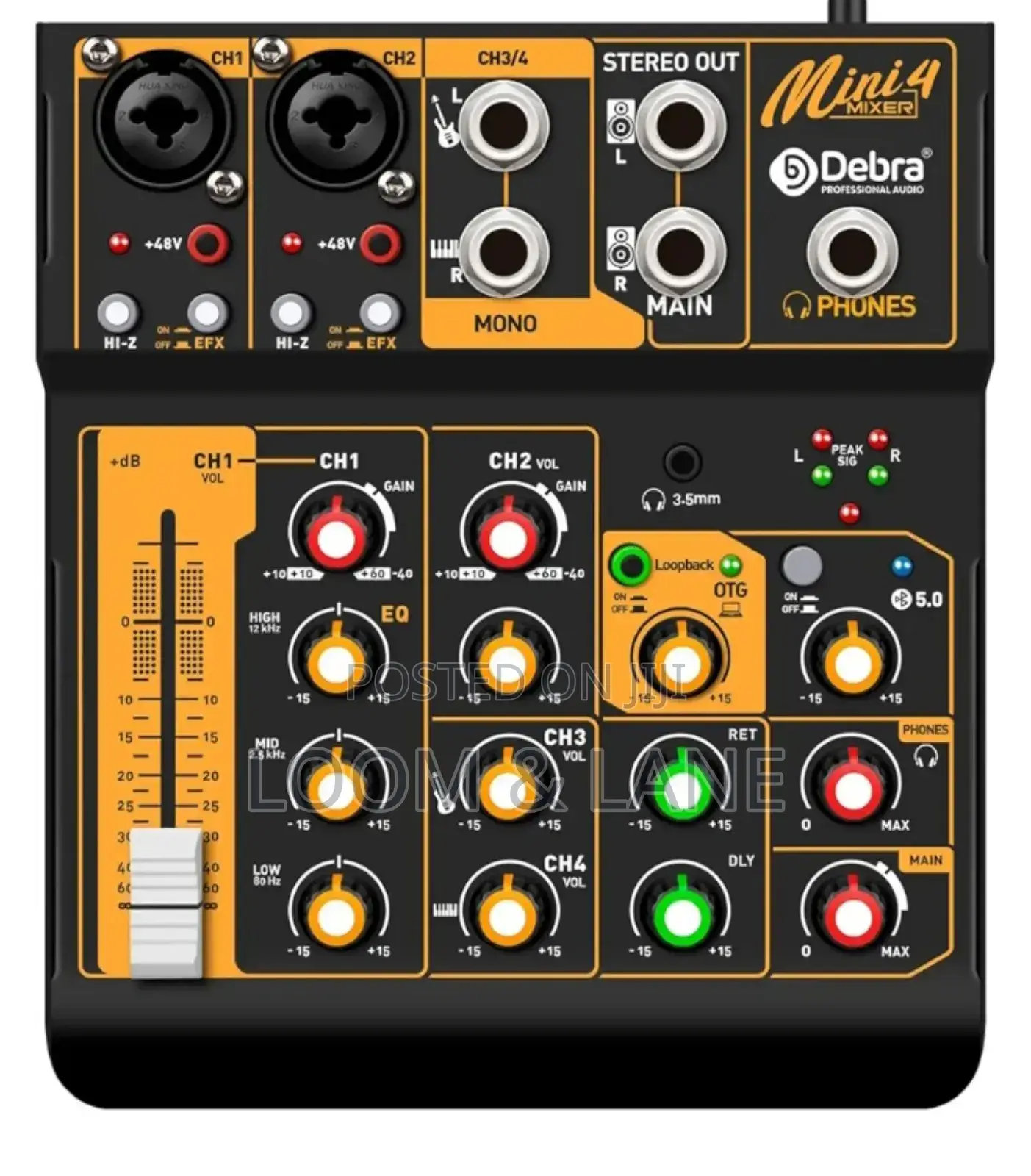 Unique D Debra Audio Mini4 Portable 4-Channel Dj Mixer Console