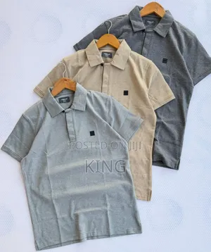 Men's Short-Sleeved Collared Polo Shirts. Zipper