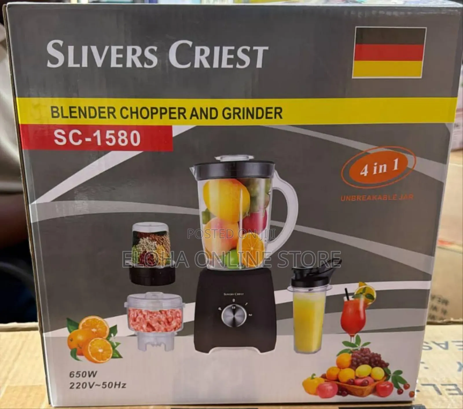 Slivers Criest Sc-1580 4-in-1 Blender, Chopper and Grinder