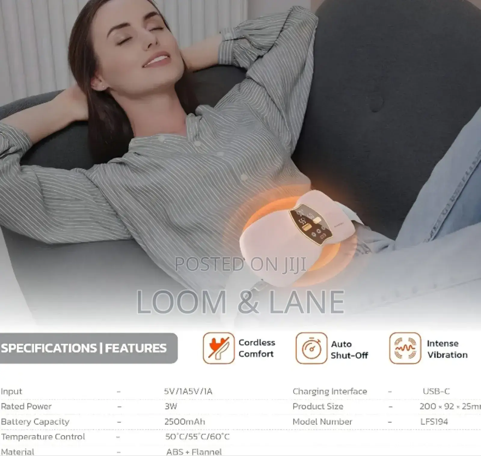 Porodo Lifestyle Cordless Heat Wave Massage Pad