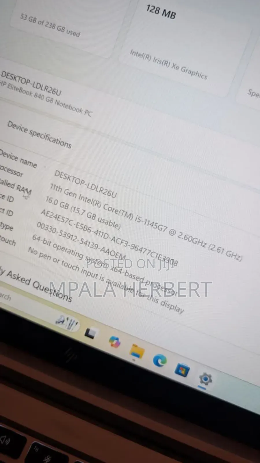 New Laptop HP EliteBook 840 G8 16GB Intel Core I5 SSD 256GB