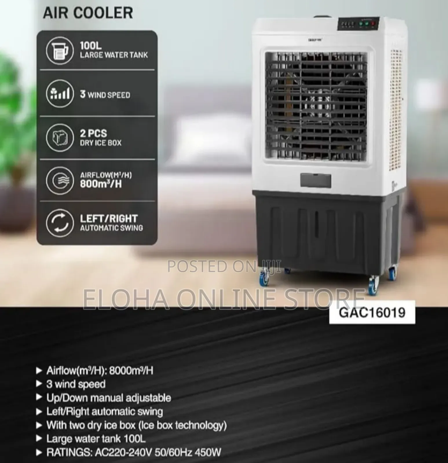 Geepas 100 L Air Cooler (Model Gac16019)