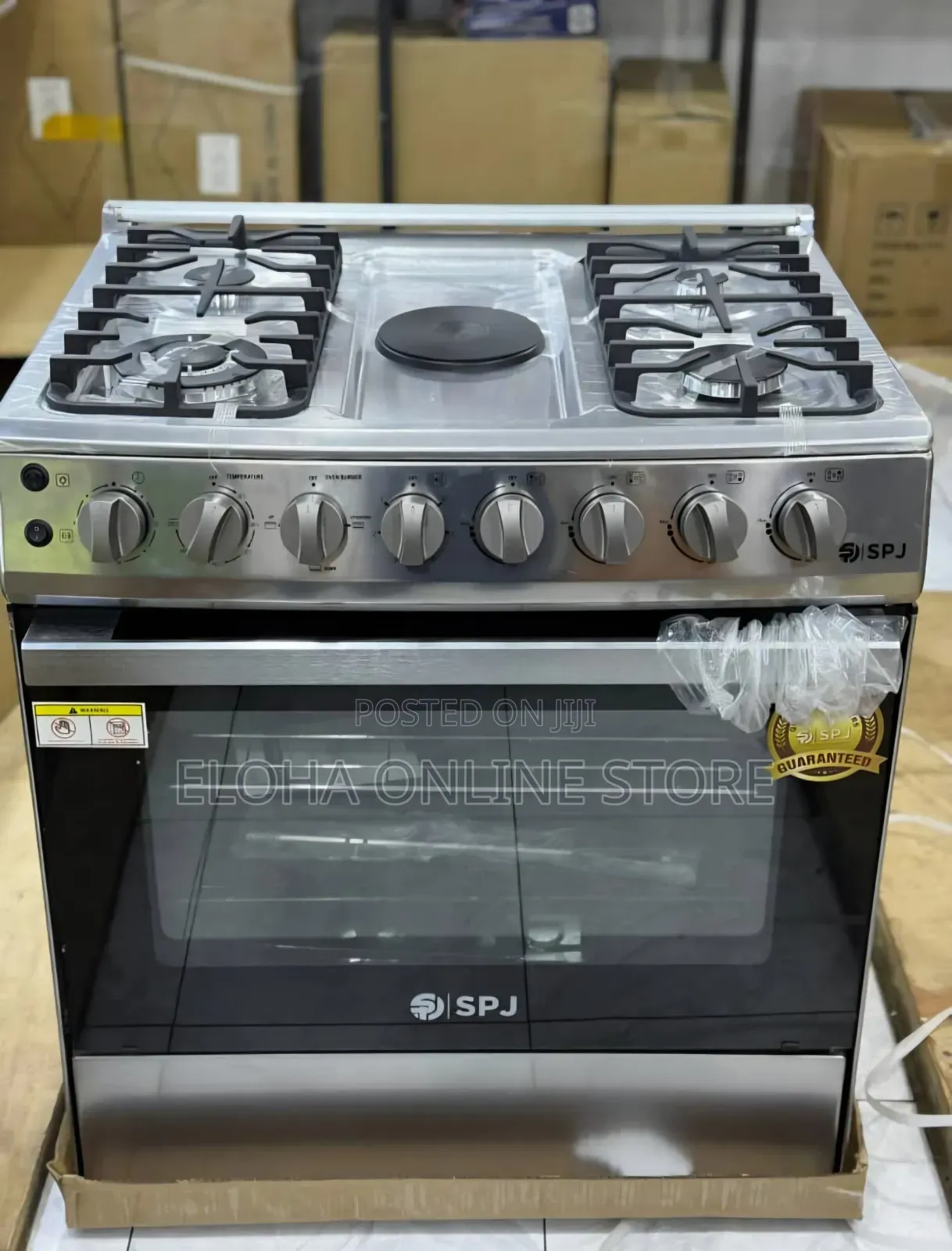 SPJ 80x60cm Premium Cooker With 4 Gas Burners and 1 Electric Plate