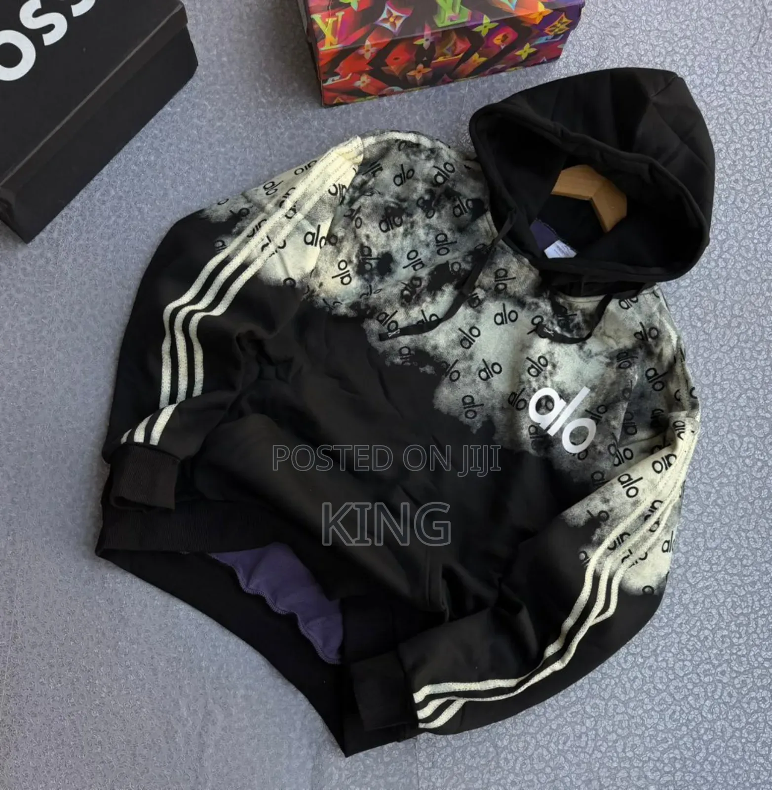 Black and White All-Over Print Hoodies