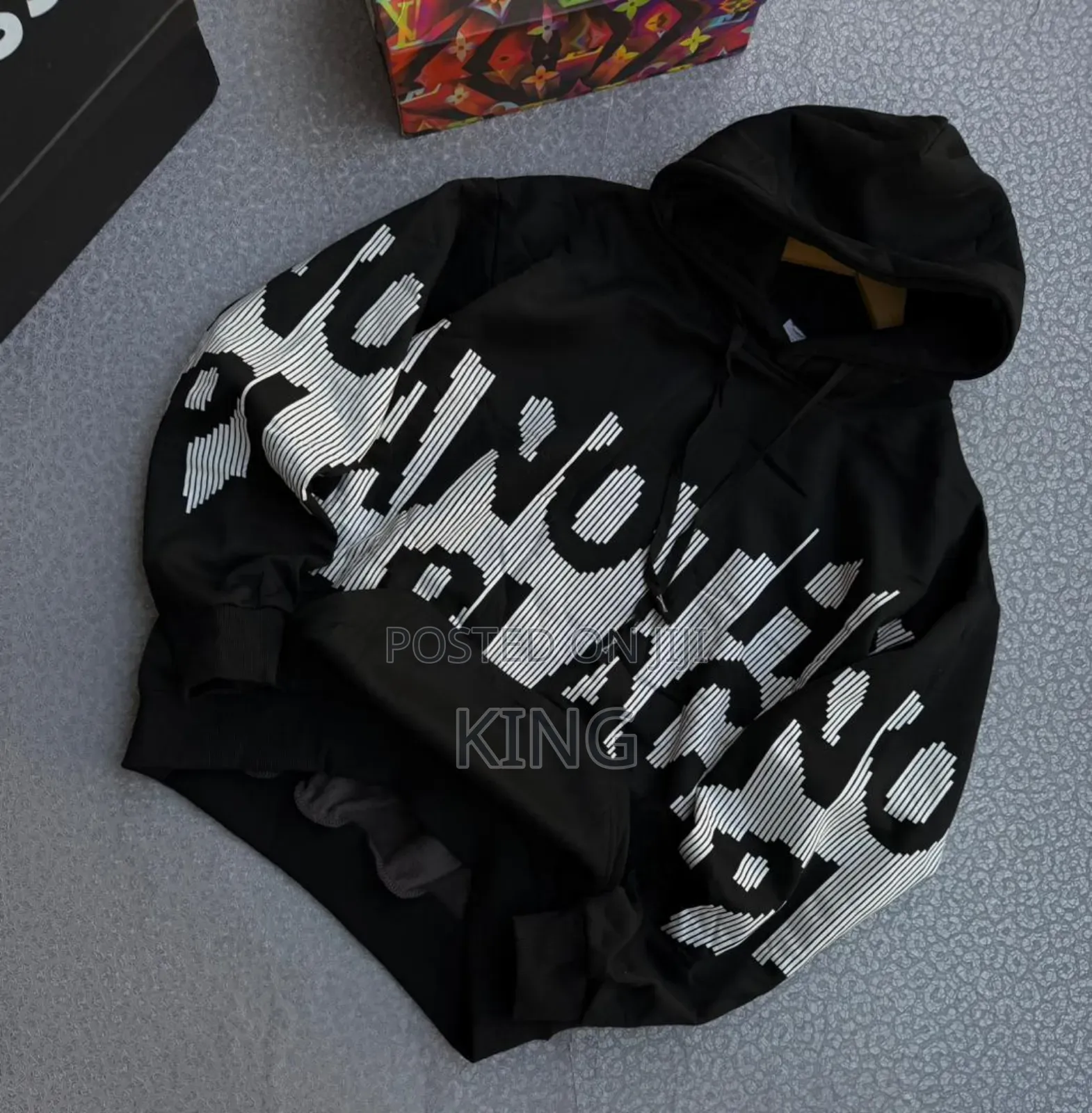 Black and White All-Over Print Hoodies