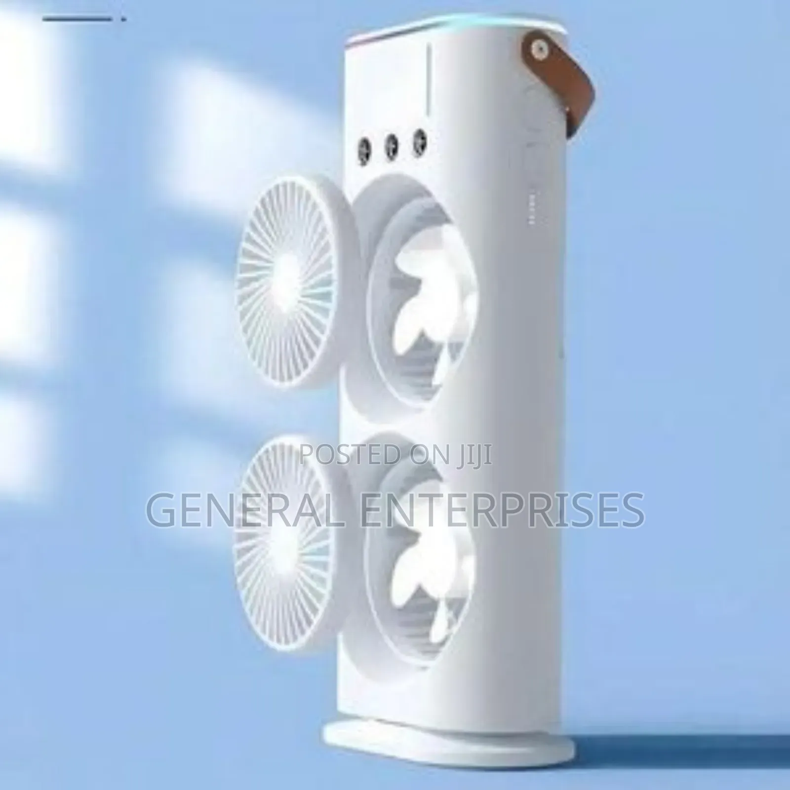 Rechargeable Mini Air Cooler Fan With Mist Spray Features.