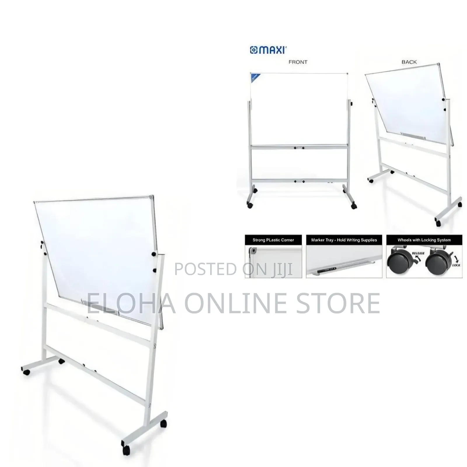 Double-Sided Magnetic Whiteboard With Adjustable Stand