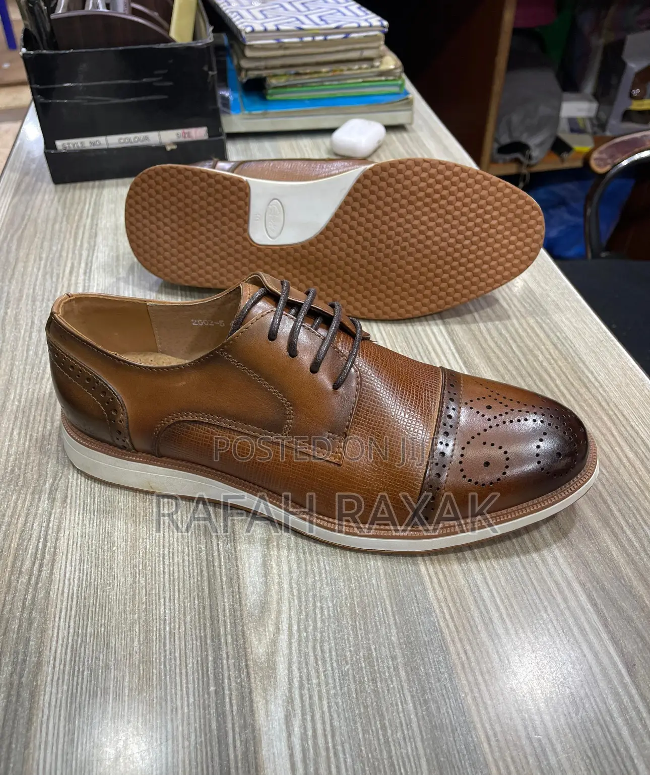 Original Men’S Brown Clarks Casual/Gentle Oxford Brogue Leather Shoes