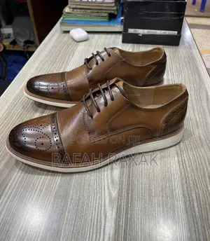 Men’S Classic Brown Clarks Brogue Oxford Leather Shoes