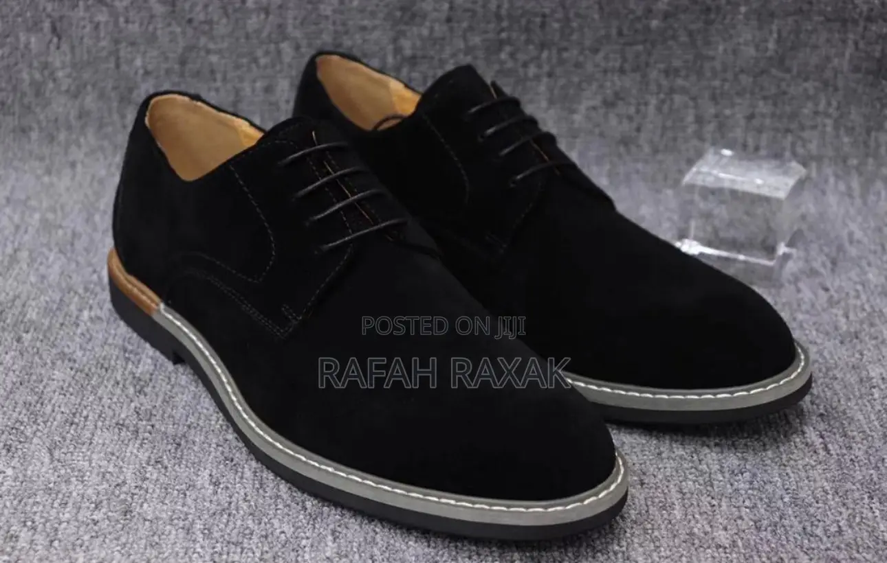 Original Men’S Classic Billionaire Black Suede Oxford Derby Shoes