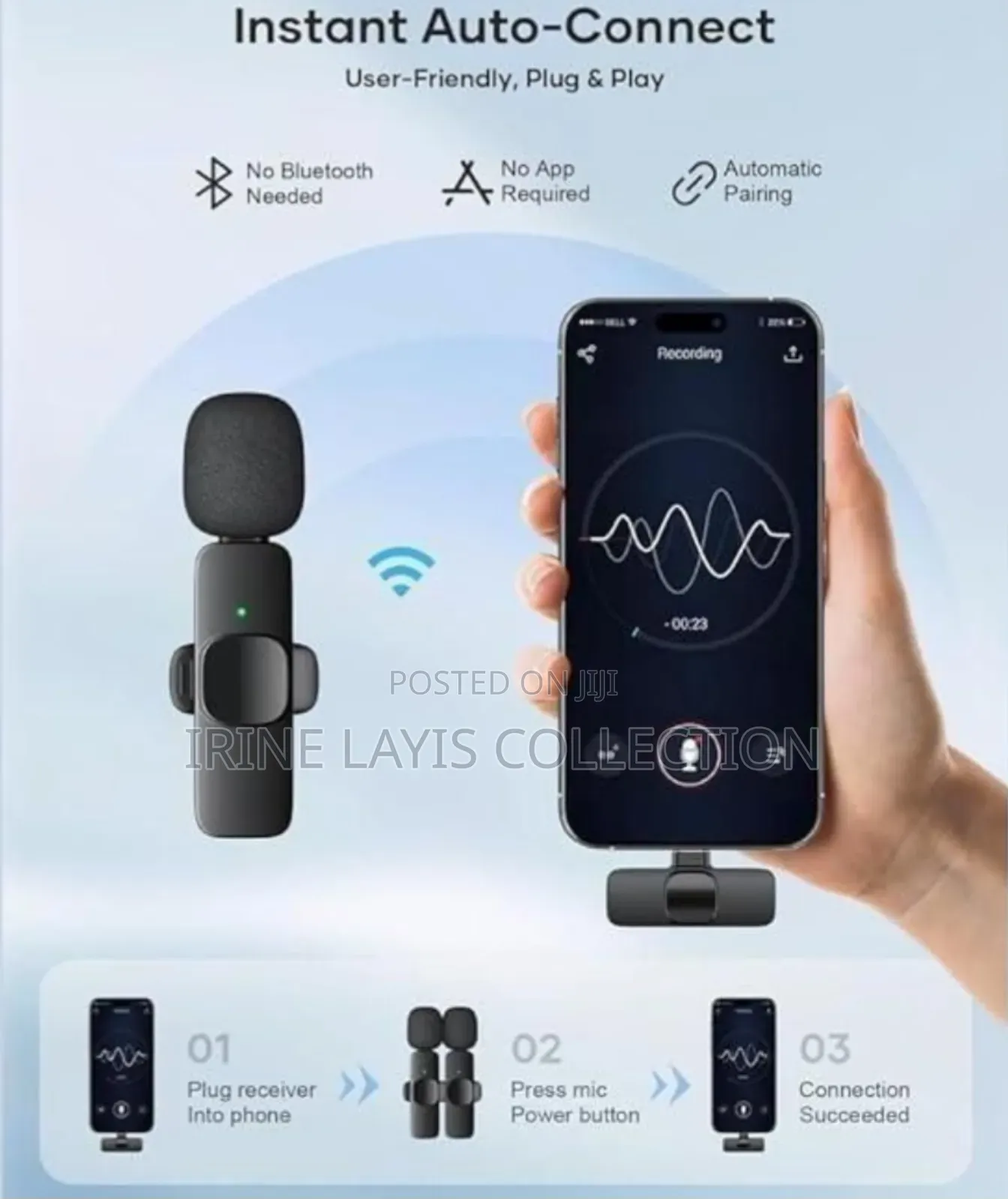Double Wireless Microphone Chip For iPhone And Android
