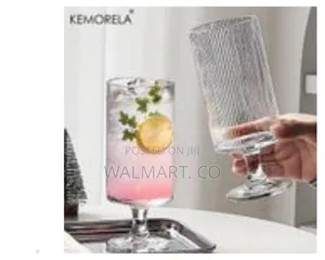 Set of 6 Fluted Stem Glasses Transparent