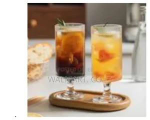 Set of 6 Fluted Stem Glasses Transparent