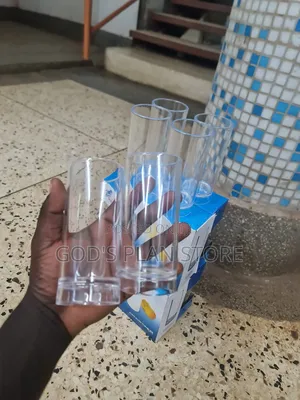 Set of 6 Drinking Glasses Clear Melamine