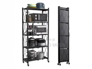 Homemiyn Folding Shelf With Wheels | 4/5 Levels, Heavyduty.