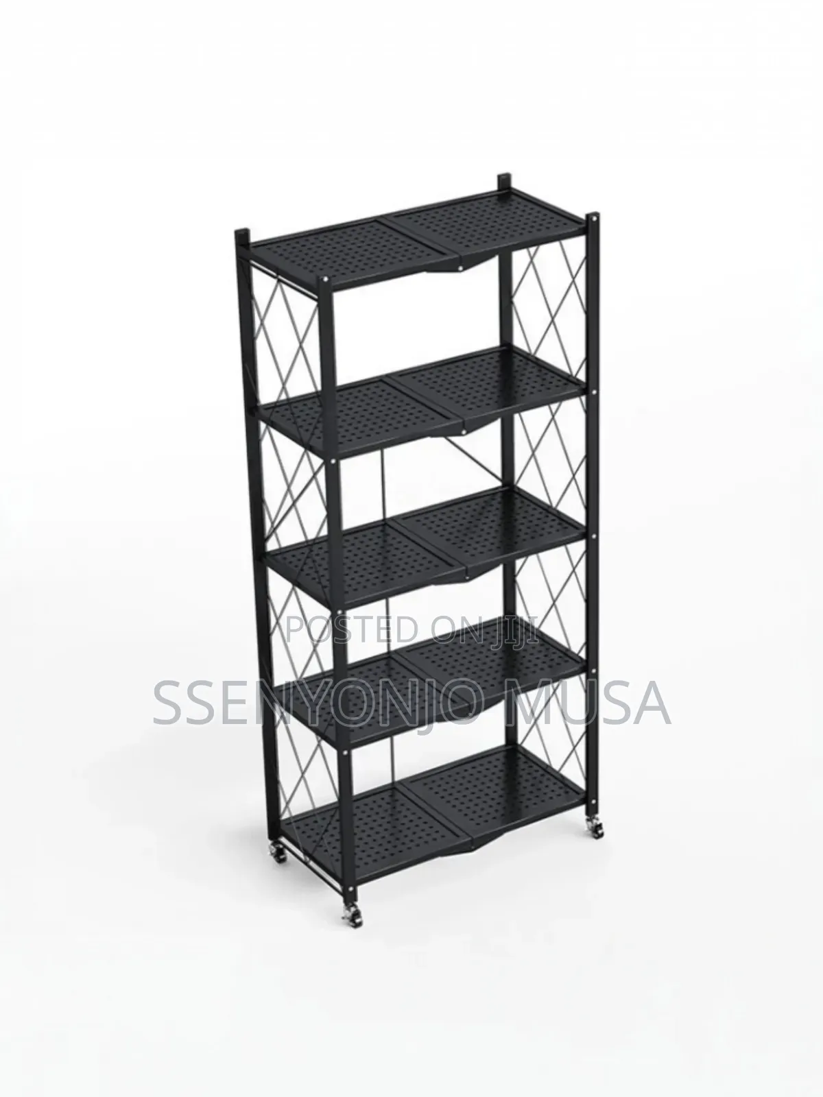 Homemiyn Folding Shelf With Wheels | 4/5 Levels, Heavyduty.