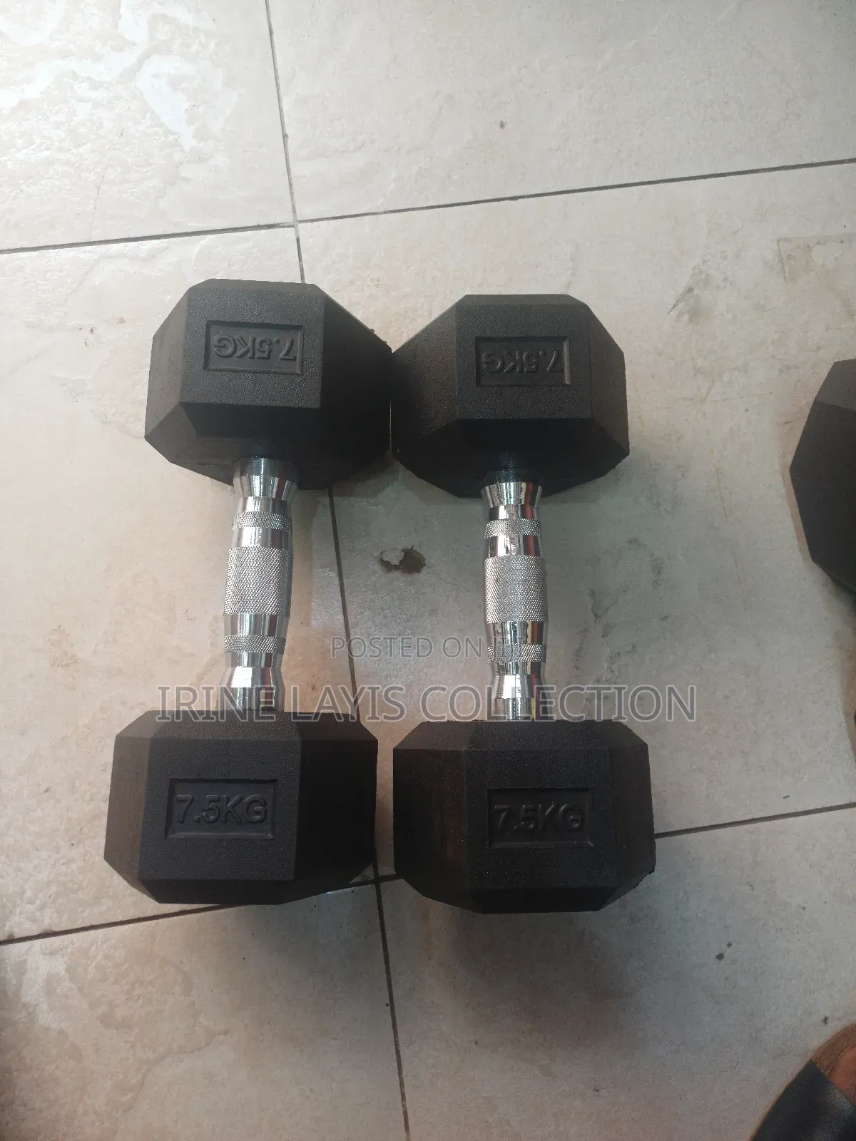 7.5kg Rubber-Coated Hex Dumbbell/Lifters