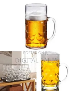 German-Style Dimpled Glass Beer Mug
