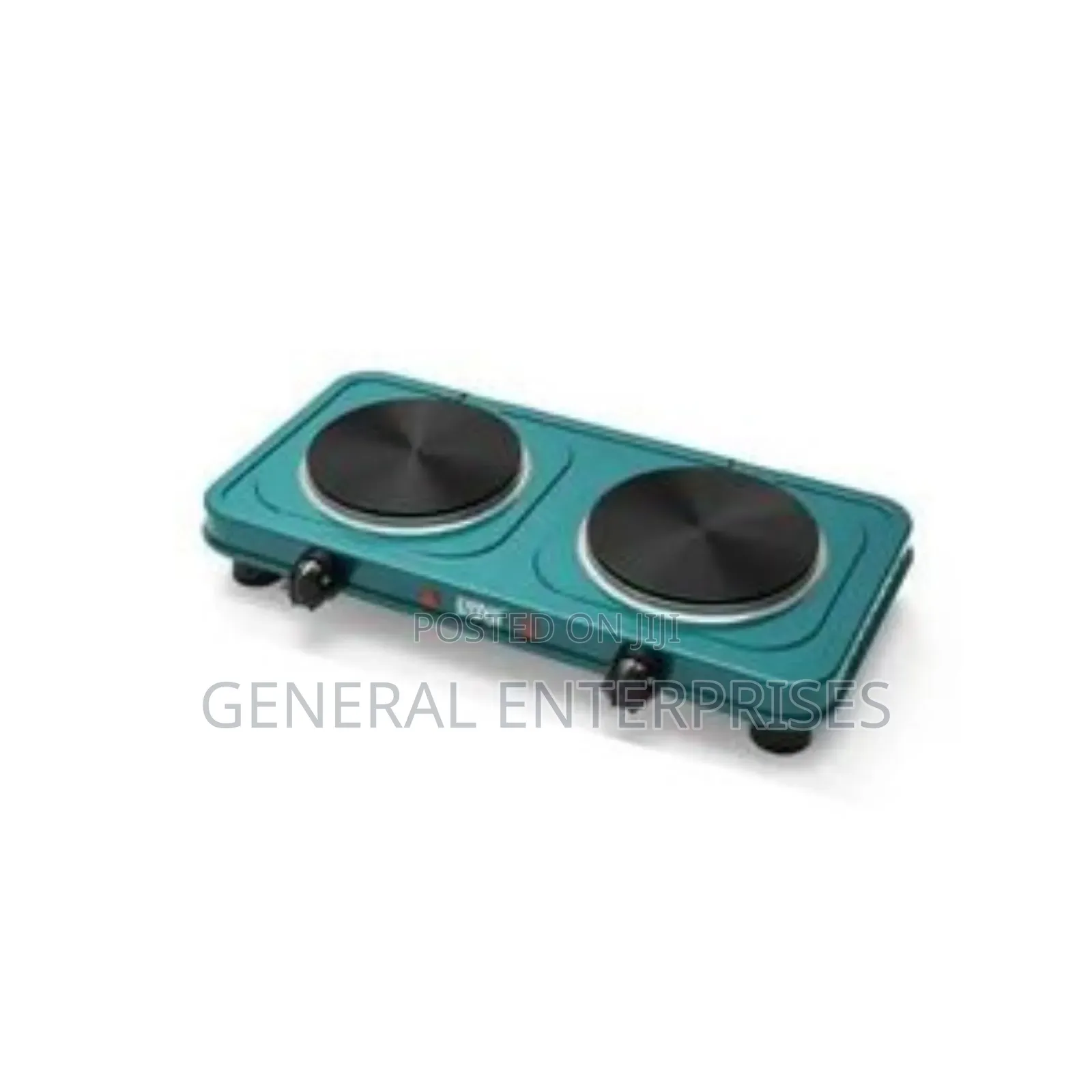 Winning Star St-9638 Double Electric Hob in Turquoise.