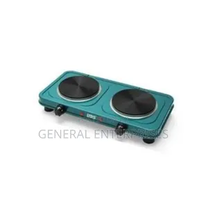 Winning Star St-9638 Double Electric Hob in Turquoise.