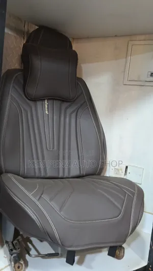 Brown Leather Universal Car Seat Covers ( 5 Seater)