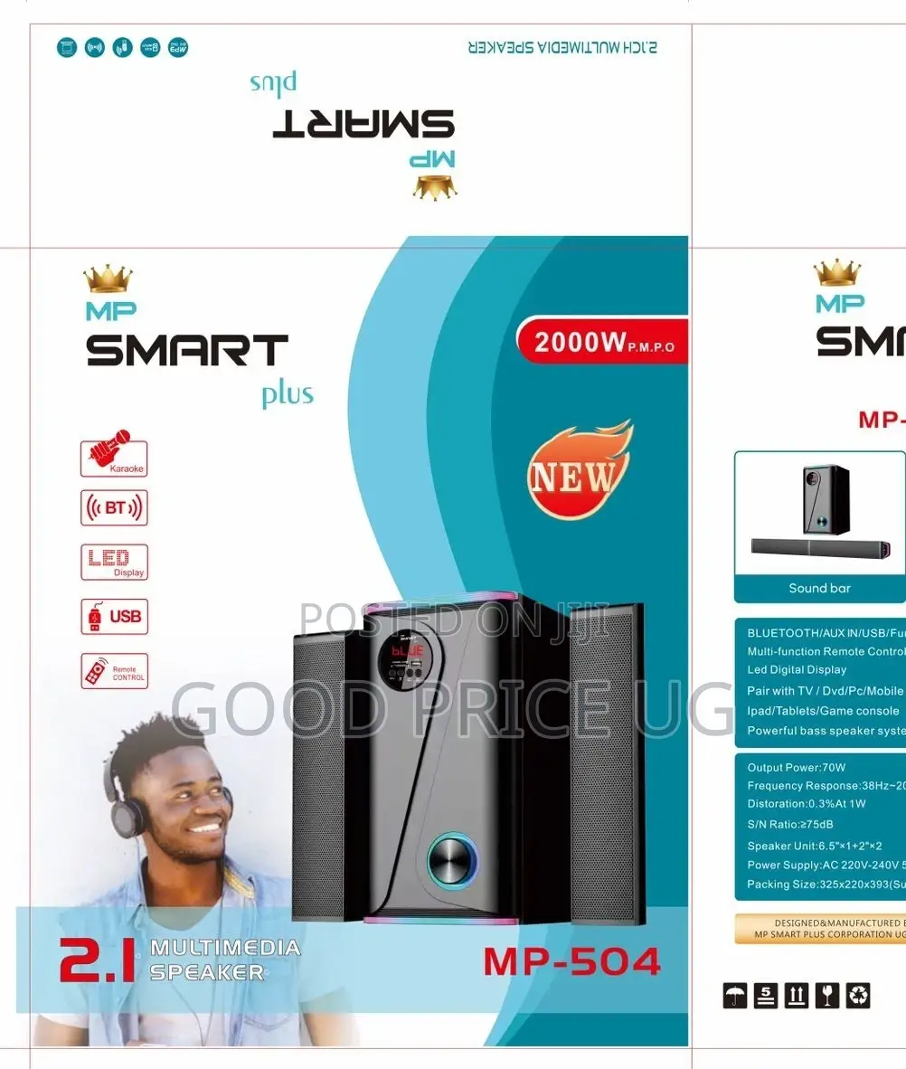 Smart Plus Mp-504 2.1 Channel Multimedia Speaker System.