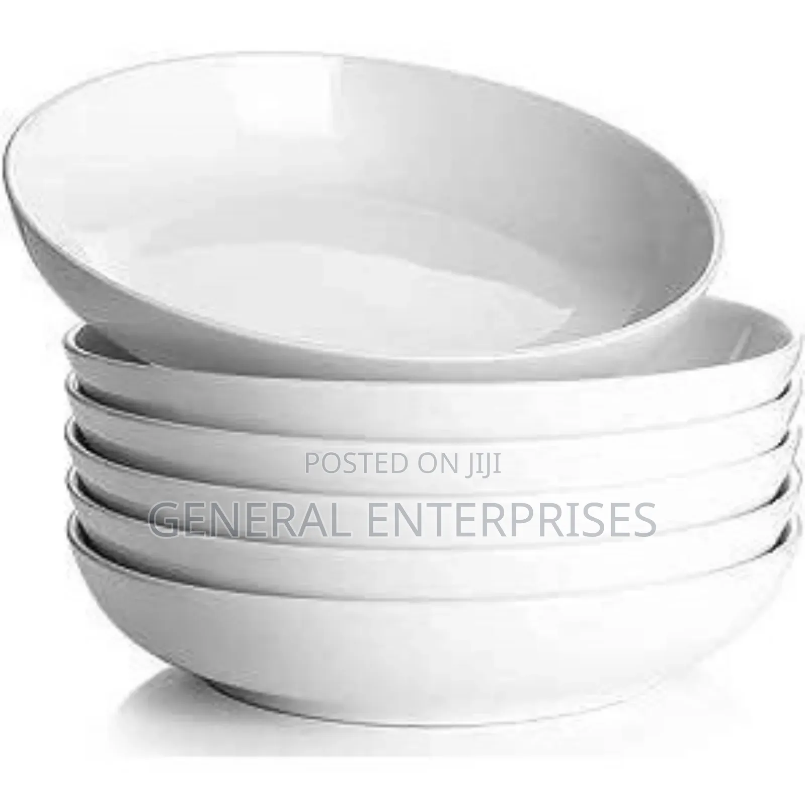 6 PCS White Porcelain Pasta or Salad Bowls