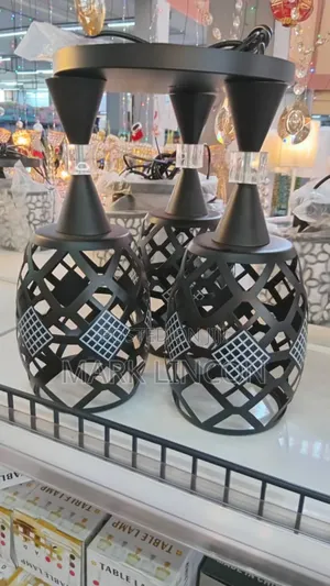 Modern Black Metal Cage Multi- Light Pendant Light