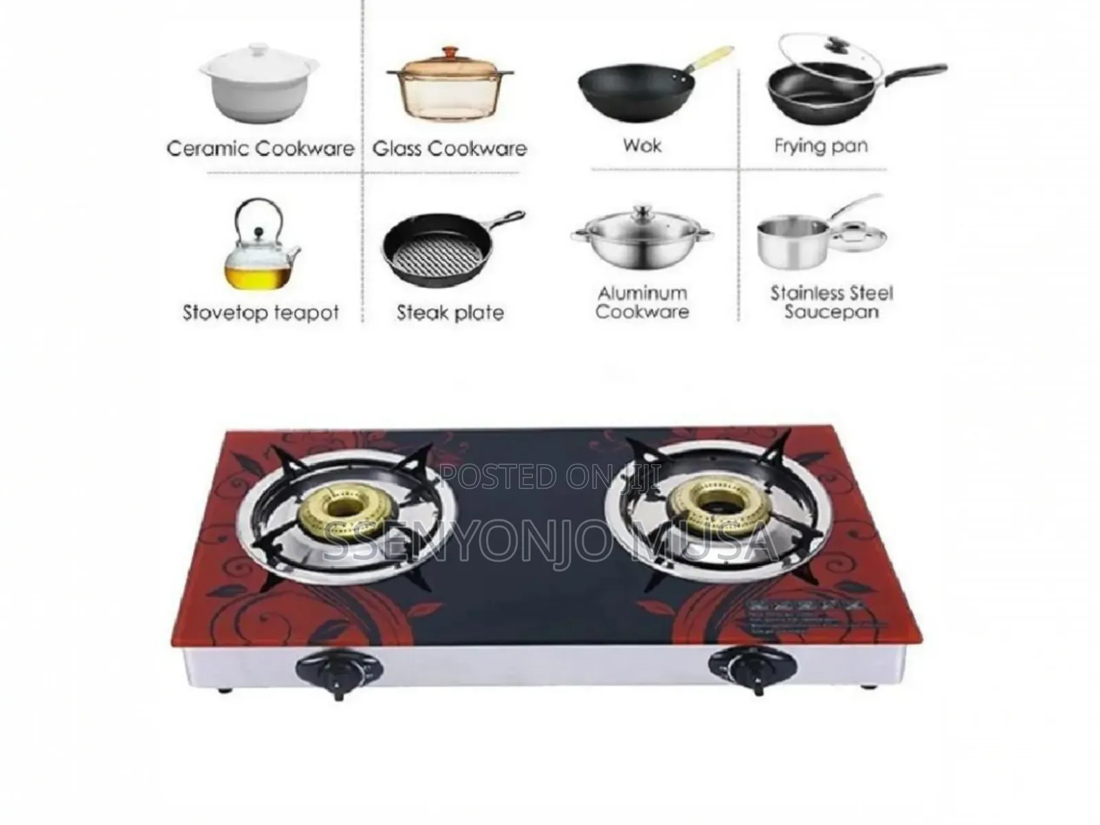 Pixel 2 Burner Tempered Glass Gas Stove | Automatic Ignition